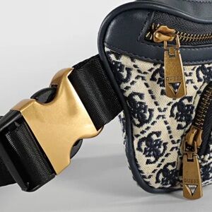 Guess navy and cream floral jacquard belt bag  With Excellent Condition